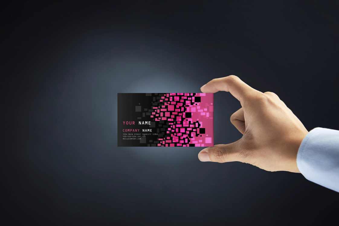 Hand presenting business card concept